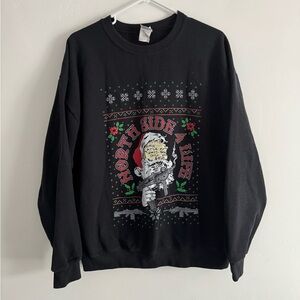 Gildan Black Santa 'North Side 4 Life' Graphic Crewneck